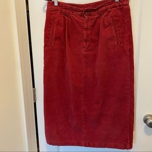 Potomac Collection red corduroy skirt